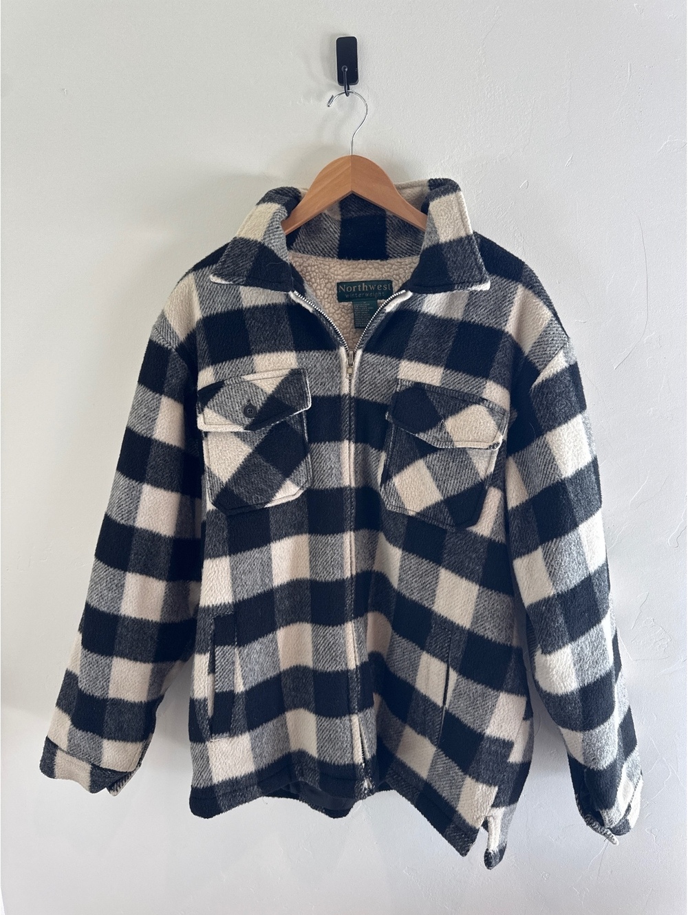 Northwest Winterweight Wool Blend Sherpa Lined Buffalo Plaid Jacket Men M
